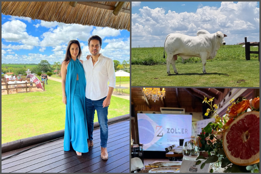 Thaynara e Raphael Zoller recebem família nelorista na Fazenda Realeza - MS.