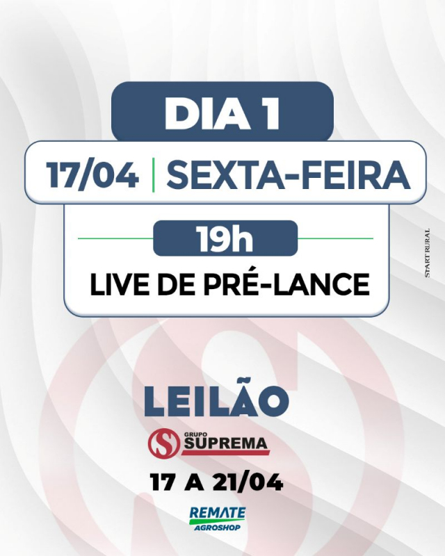 LIVE de Pré Lance Leilão Virtual Remate Agroshop Grupo Suprema