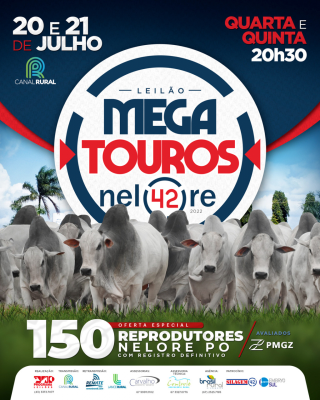 Leilão Mega Touros Nelore 42 2022 - 20/07