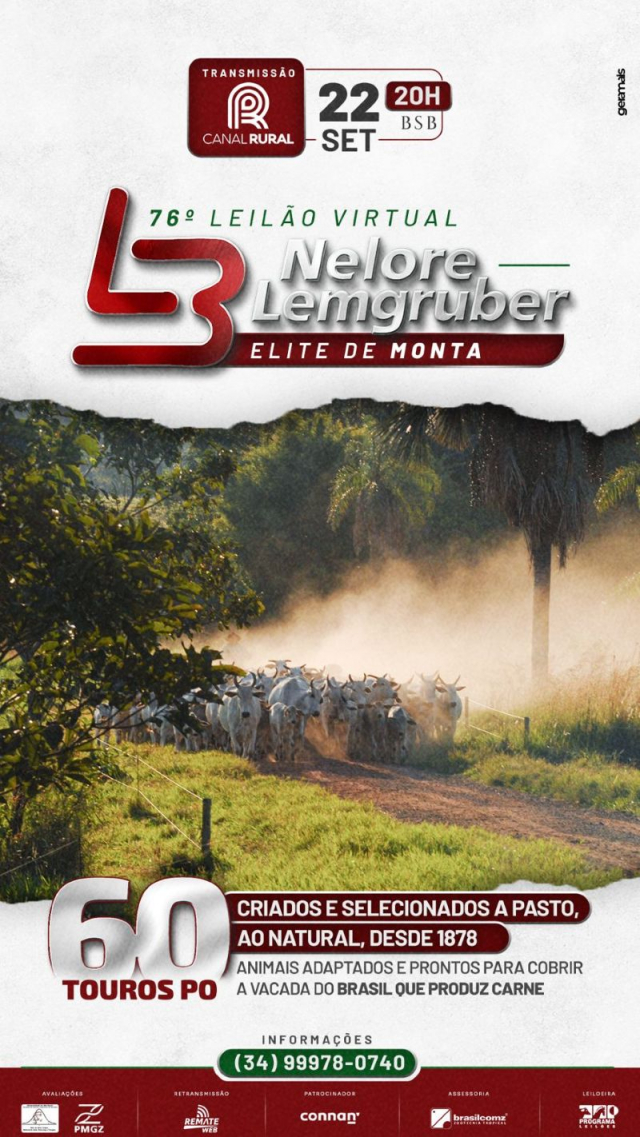 76º Leilão Virtual Nelore Lemgruber - Elite de Monta