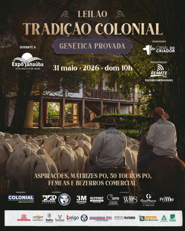 Leilão Virtual Tradição Colonial - Genética Provada