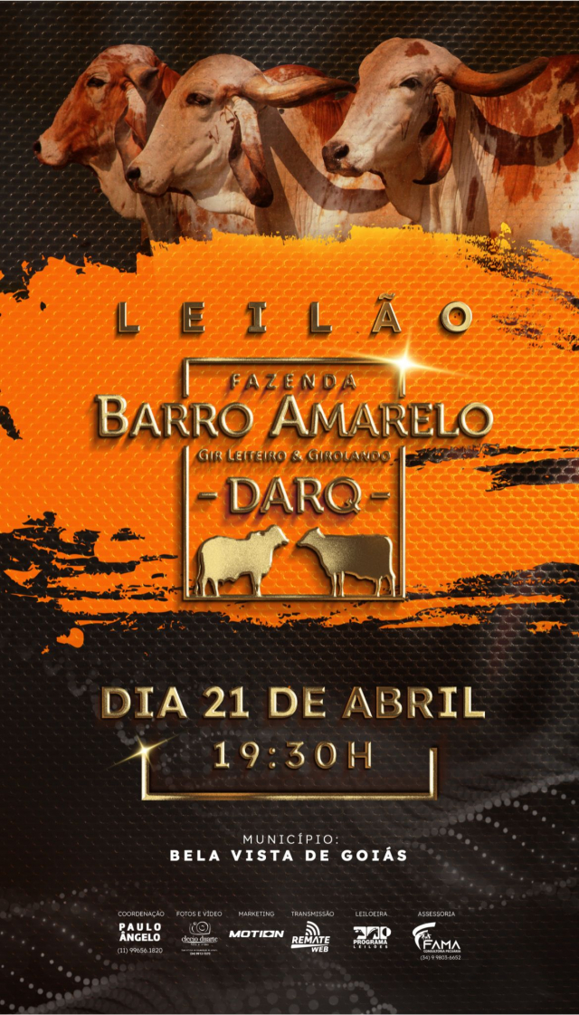 Leilão Virtual Fazenda Barro Amarelo - Gir e Girolando Darq