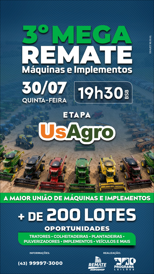 3º Mega Remate Máquinas e Implementos -1ª Etapa Us Agro