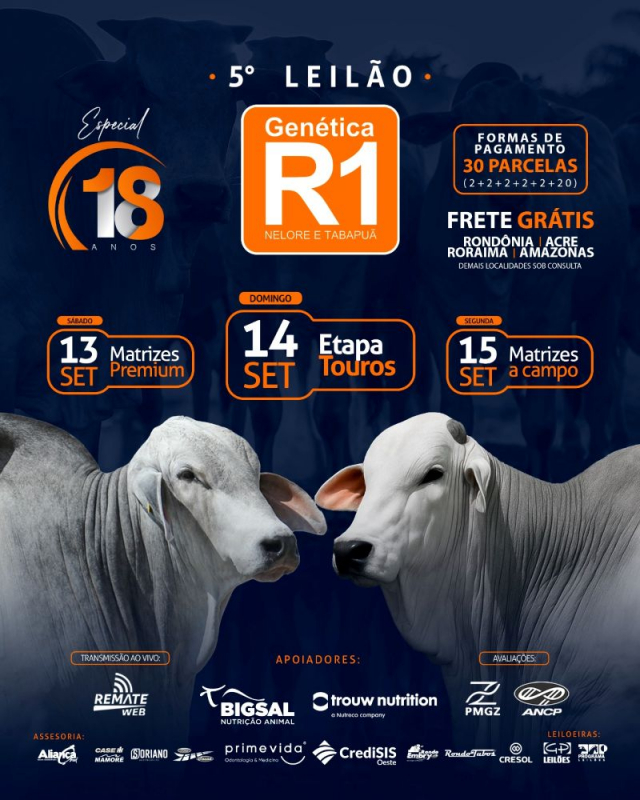 5° Leilão Especial Genética R1 - Matrizes Premium