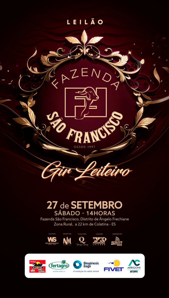 Leilão Virtual Fazenda São Francisco - Gir Leiteiro