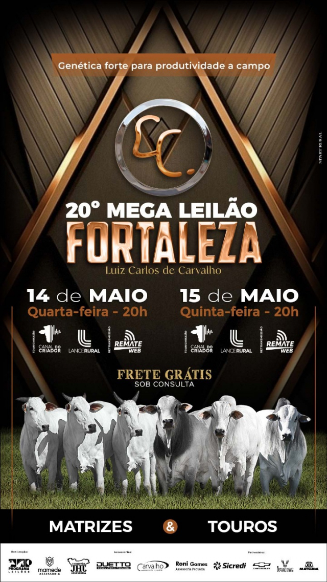 20° Mega Leilão Virtual Fazenda Fortaleza - Touros