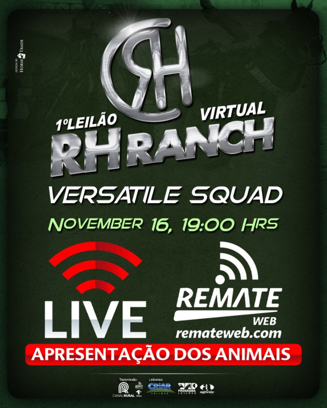 LIVE - 1° Leilão Virtual RH Ranch Versatile Squad
