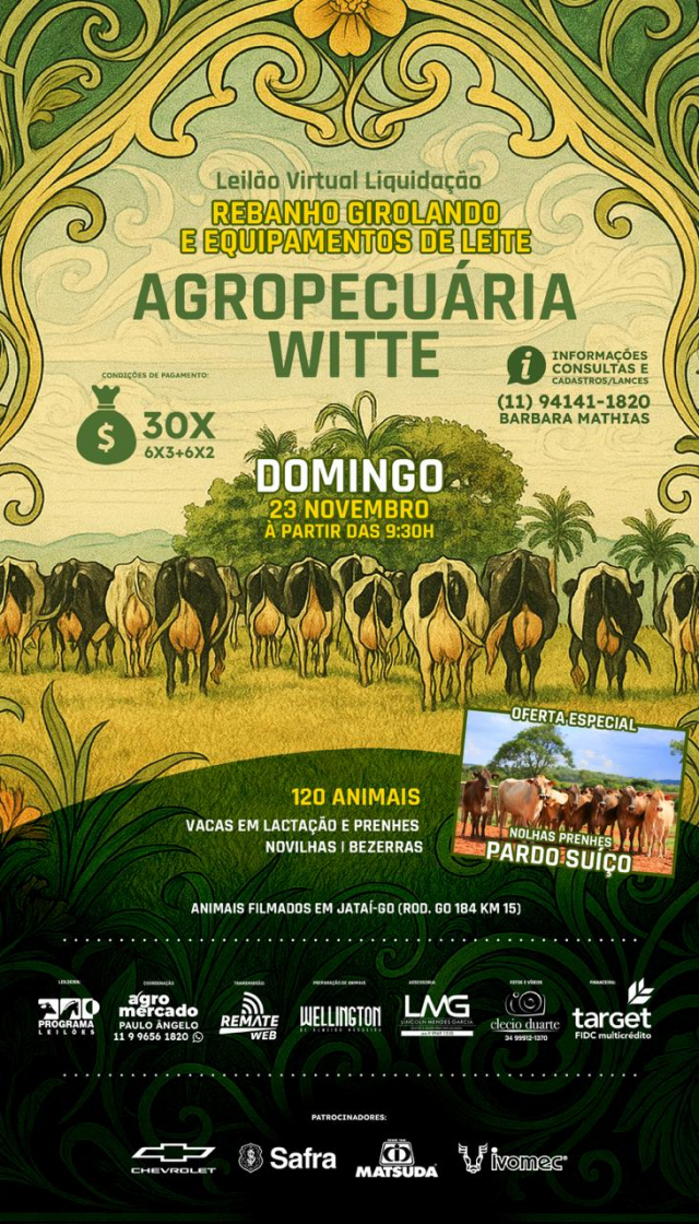 Leilão Virtual Liquidação Agropecuária Witte