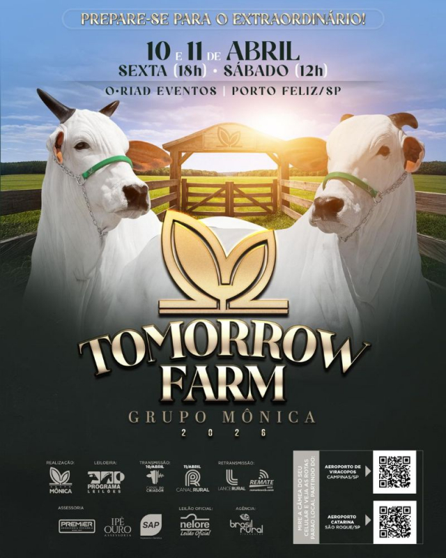 Leilão Tomorrow Farm - Grupo Mônica 2026.