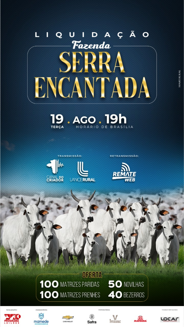 Leilão Virtual Liquidação Fazenda Serra Encantada