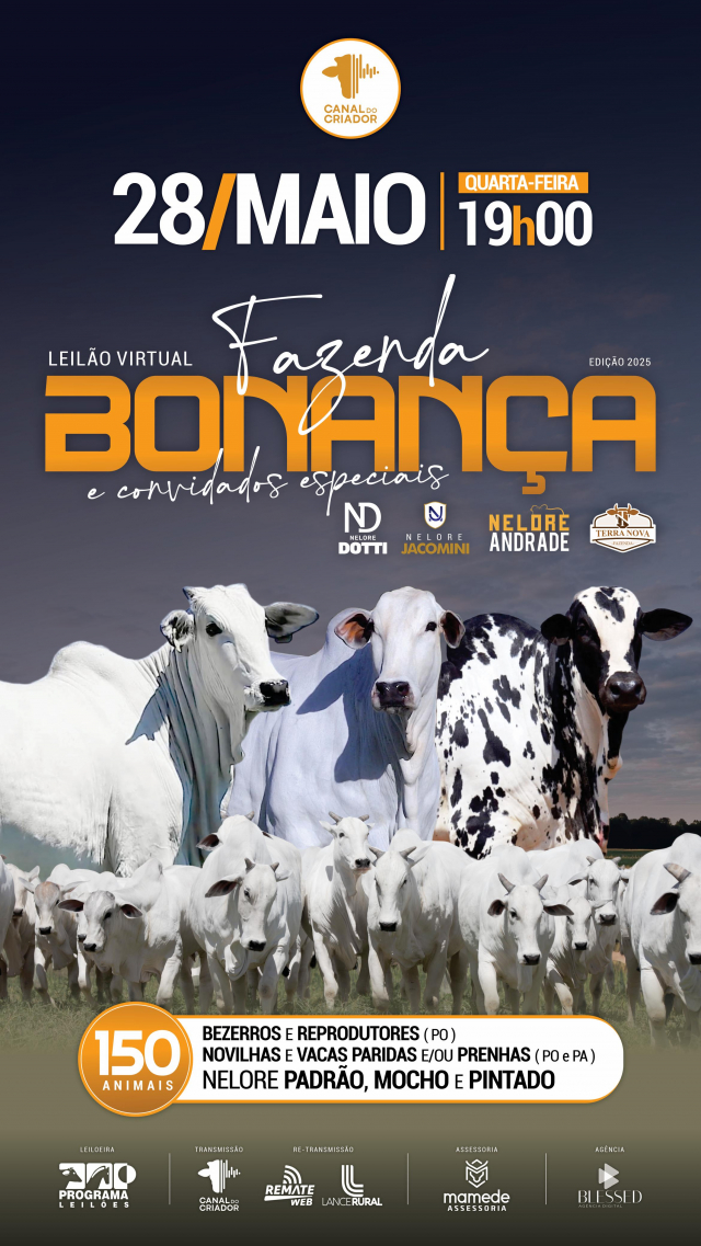Leilão Virtual Fazenda Bonança e Convidados Especiais