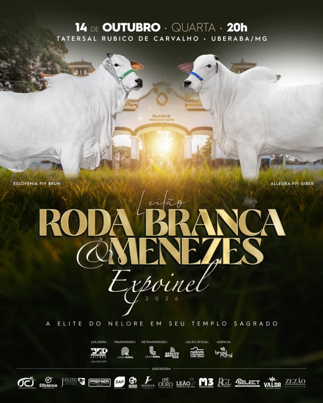 Leilão Roda Branca & Menezes Expoinel 2026