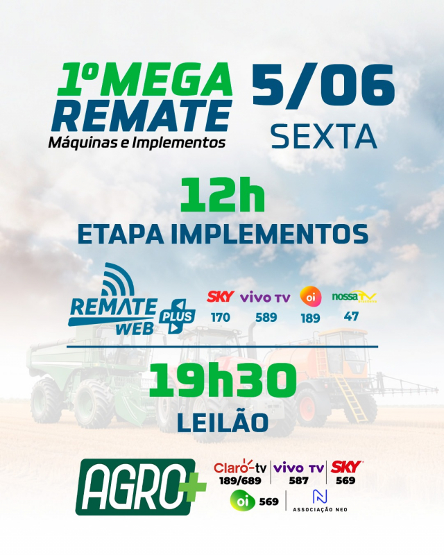 1º Mega Remate Máquinas e Implementos - 3ª Etapa
