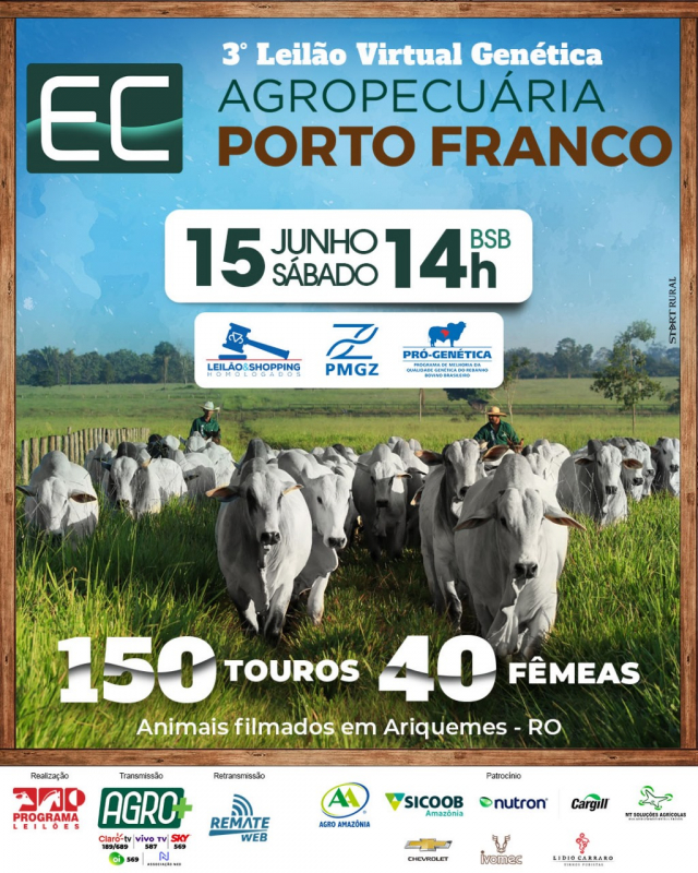 3° Leilão Virtual Genética Agropecuária Porto Franco