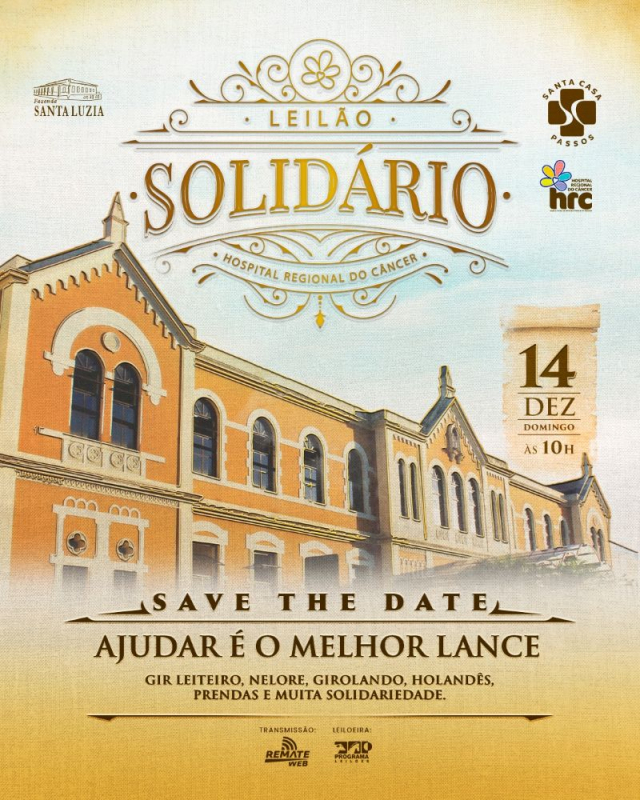 Leilão Solidário Hospital Regional do Câncer - Fazenda Santa Luzia