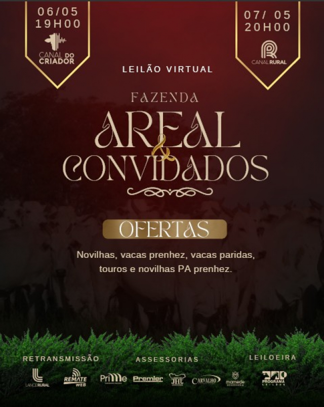 Leilão Virtual Fazenda Areal & Convidados - 2ª Etapa