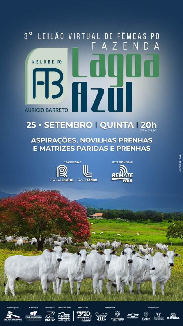 3º Leilão Virtual de Fêmeas PO - Fazenda Lagoa Azul