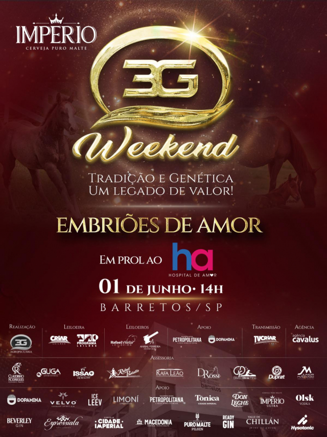 Leilão 3G Weekend 2025 - Embriões de Amor