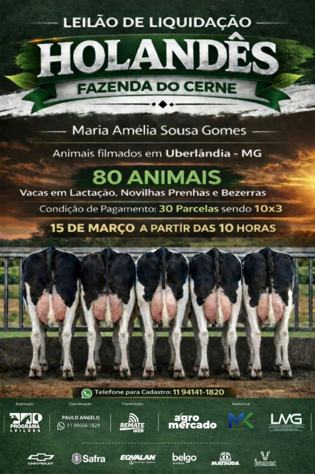 Leilão de Liquidação Holandês Fazenda Cerne