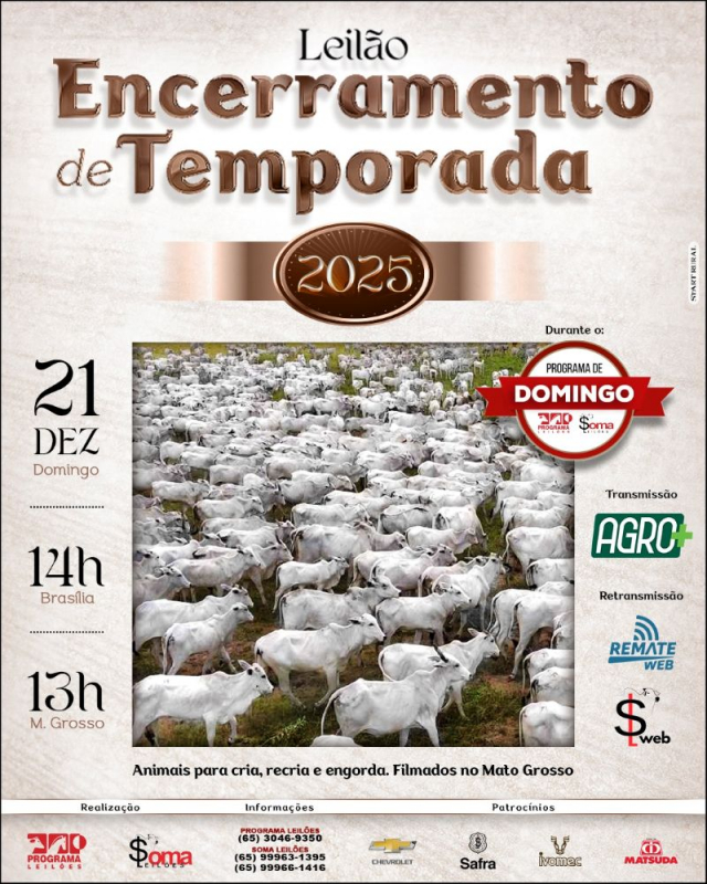 Leilão Encerramento de Temporada - Programa de Domingo 2025