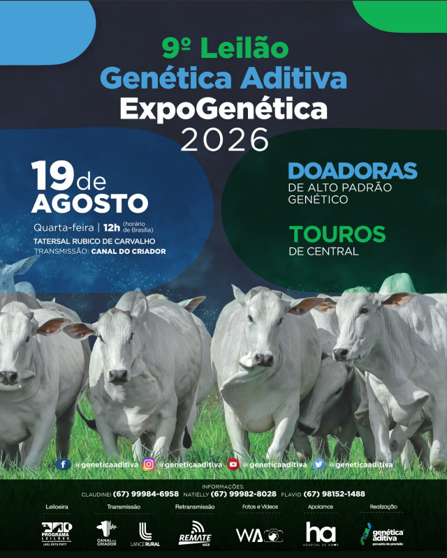 9º Leilão Genética Aditiva Expogenética 2026