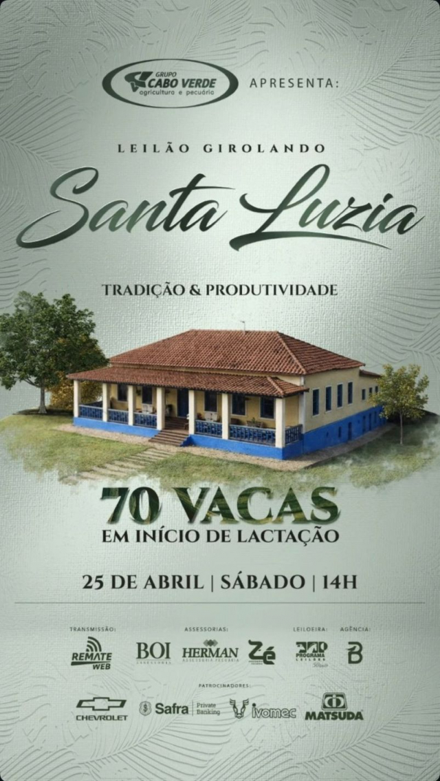Leilão Virtual Girolando Santa Luzia - 1ª Etapa