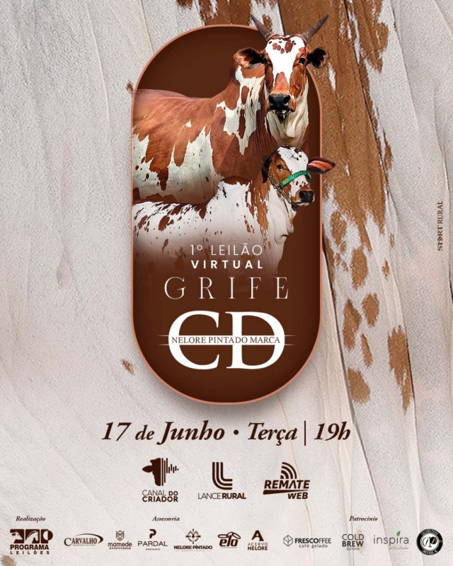 1º Leilão Virtual Grife - Nelore Pintado Marca CD
