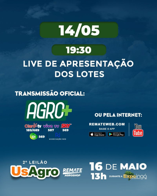 LIVE - 2º Remate Maquinários Usagro