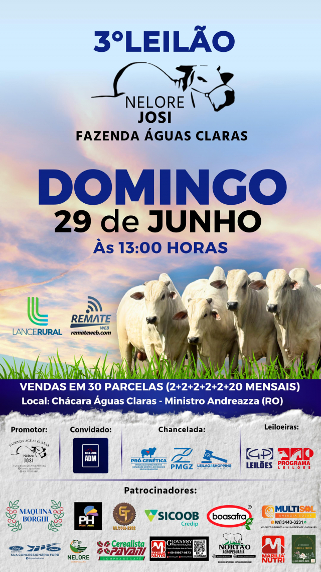3º Leilão Nelore Josi - Fazenda Águas Claras