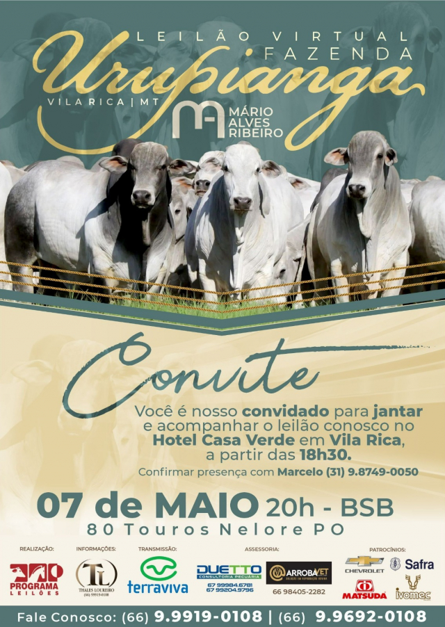 Leilão Virtual Fazenda Urupianga - Touros