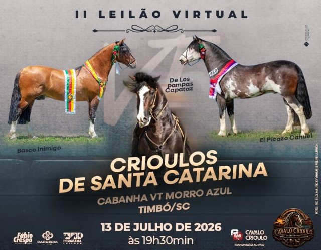 II Leilão Virtual Crioulos Cabanha VT Morro Azul