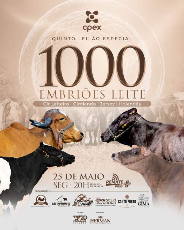 5º Leilão Especial 1000 Embriões Leite CPEX