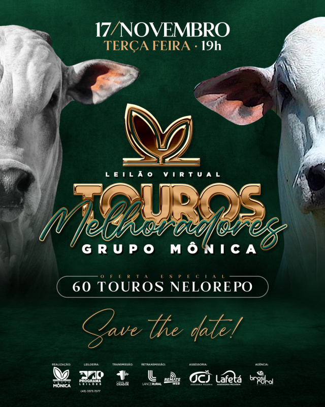 Leilão Virtual Touros Melhoradores Grupo Mônica