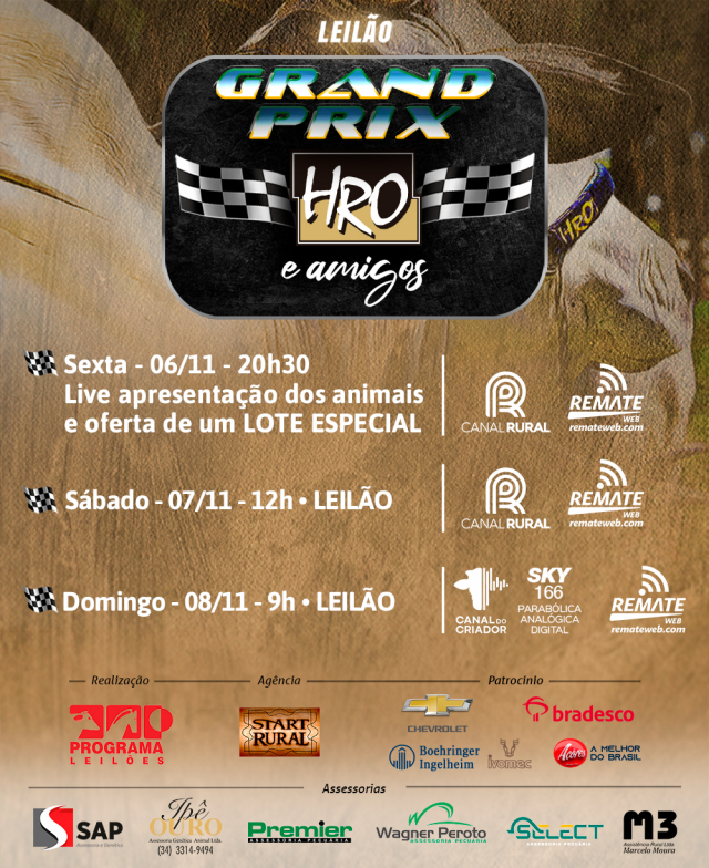 Leilão Grand Prix HRO e amigos - 1° Etapa
