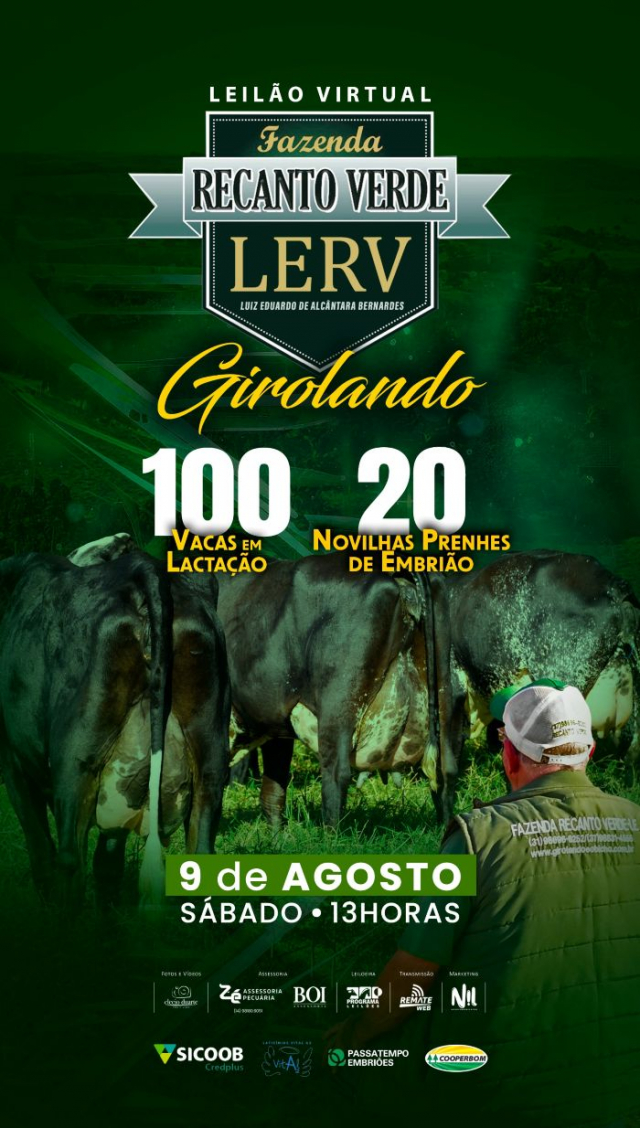 Leilão Virtual Fazenda Recanto Verde LERV - Girolando