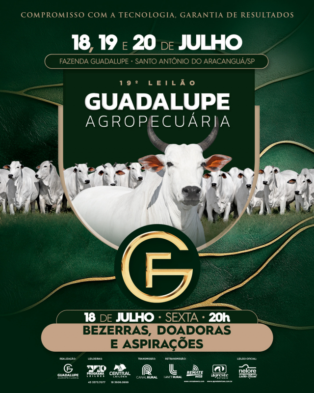 19° Leilão Guadalupe Agropecuária - Bezerras, Doadoras e Aspirações