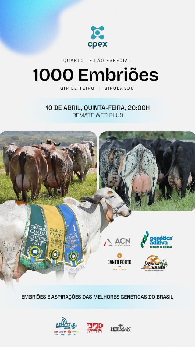 Leilão Virtual CPEX - Embriões de Leite