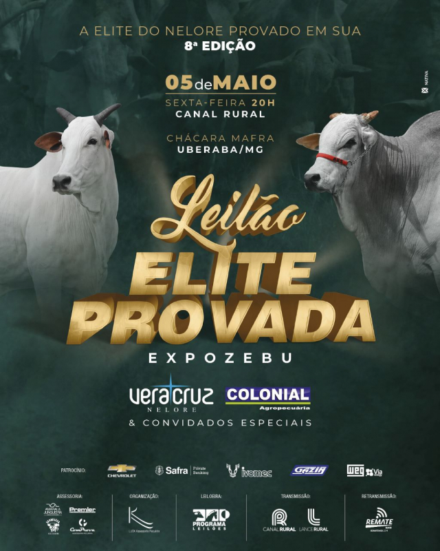 Leilão Elite Provada - Vera Cruz, Colonial & Convidados