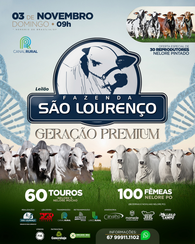 Leilão Virtual Fazenda São Lourenço Geração Premium