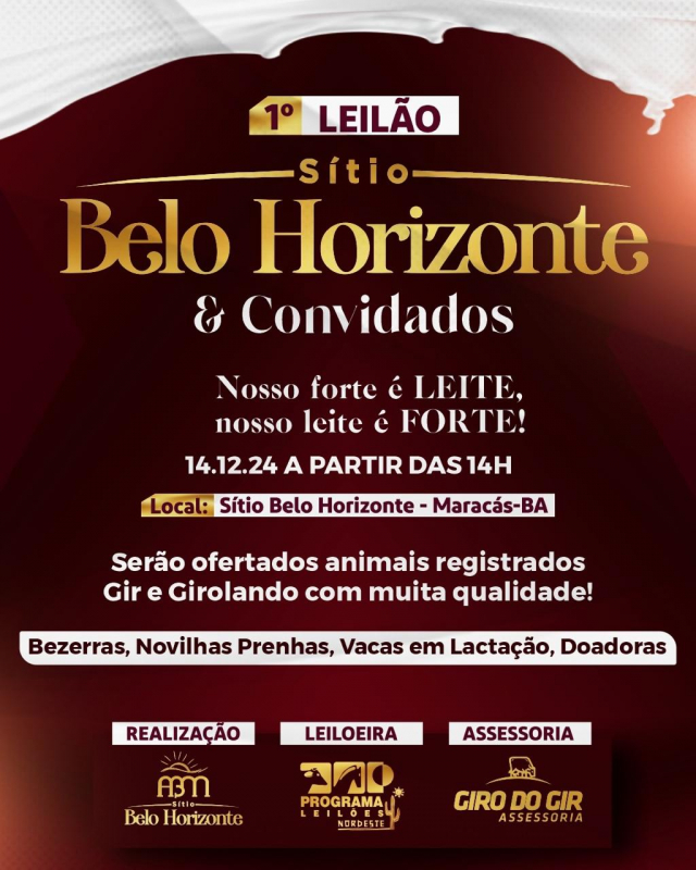 1° Leilão Sitio Belo Horizonte & Convidados