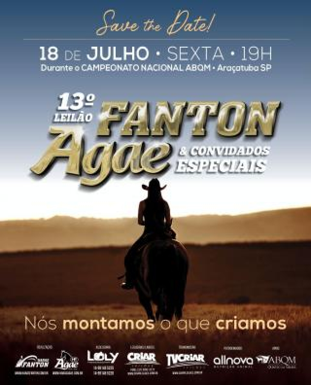 13º Leilão Fanton Agae & Convidados Especiais