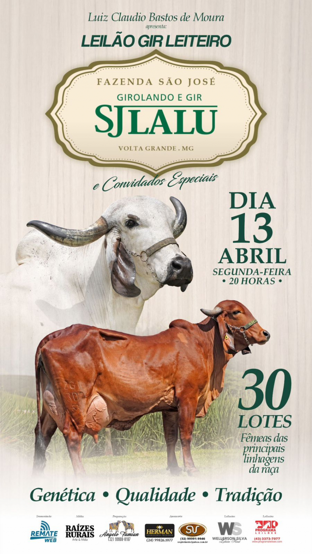 Leilão Gir Leiteiro SJ Lalu e Convidados Especiais