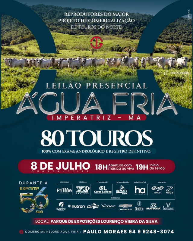 Leilão Presencial Água Fria - 80 Touros