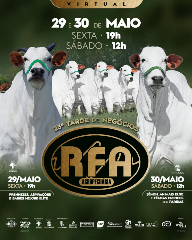 23º Tarde de Negócios RFA  Agropecuária - Prenhezes, Aspirações e Babies Nelore