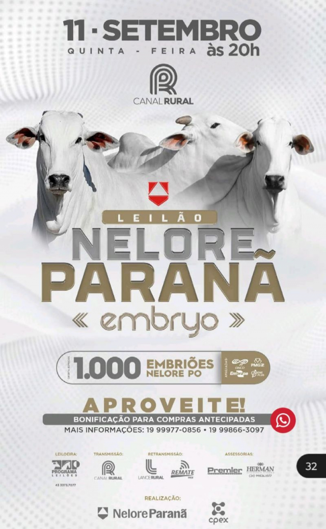 Leilão Virtual CPEX Nelore Paranã - Embryo