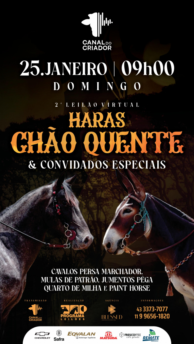 2° Leilão Virtual Haras Chão Quente & Convidados Especiais