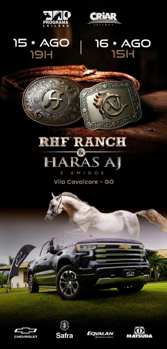 Leilão RHF Ranch e Haras AJ e Amigos - 1º Etapa