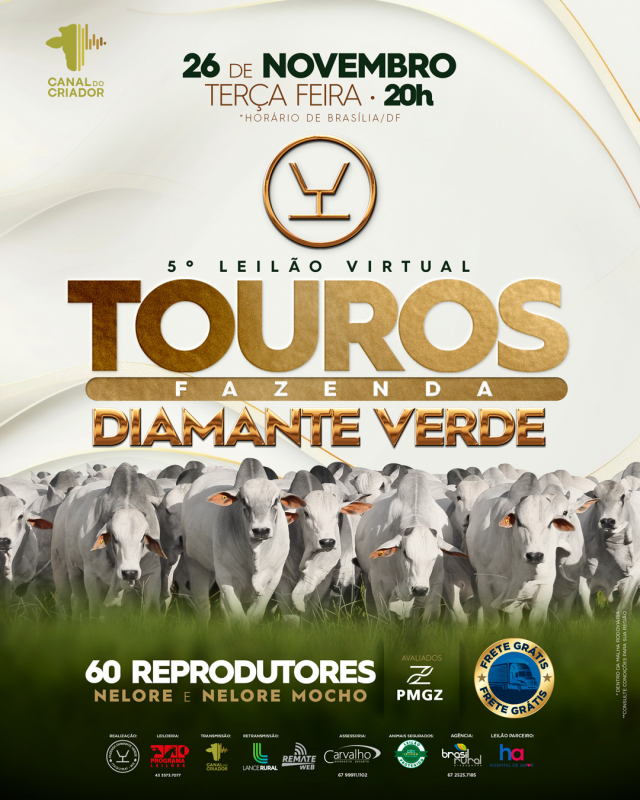 5° Leilão Virtual Touros Fazenda Diamante Verde