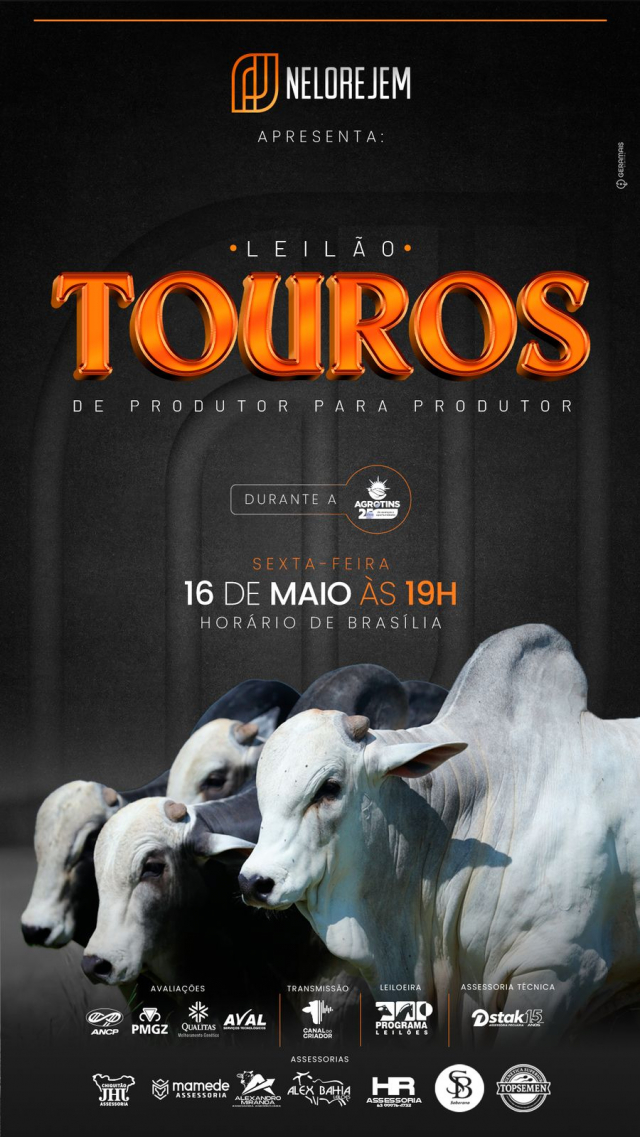 Leilão Touros de Produtor para Produtor - Nelore JEM
