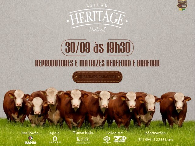 Leilão Virtual Heritage - Hereford e Braford